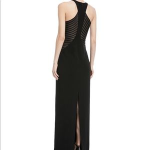 NWT Halston Heritage Side striped Appliqué Gown